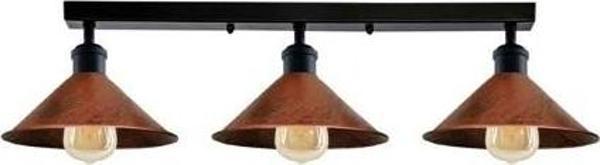 Rsylight Retro Rustik Metal Masa Üstü 3 Lü Siyah Bakır Patinalı Sıralı Avize 60 cm - Image 1