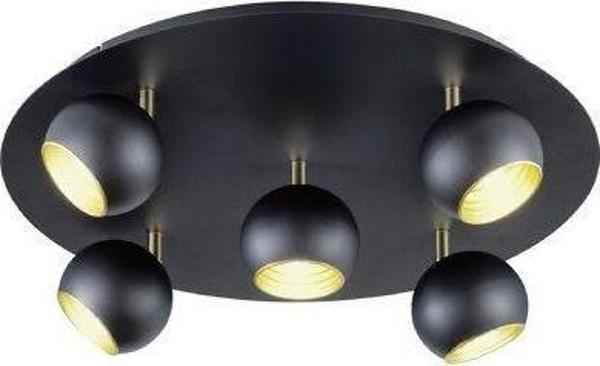 Rsylight Metal Modern 5 Li Yuvarlak Siyah Led Spot Avize Günışığı Ampullü - Image 1