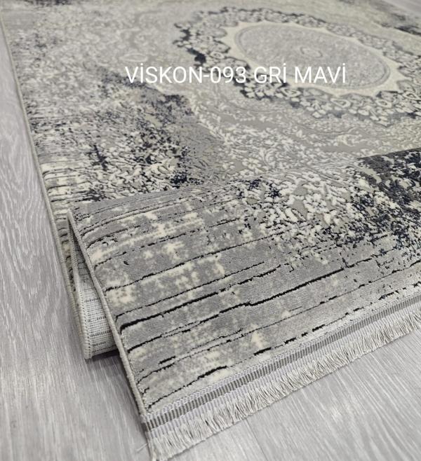 Decoser Viskon Koleksiyonu Viskon Akrilik dokuma Bambu Halı DH093 Gri Mavi - Image 1