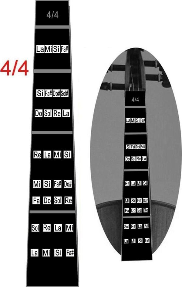 Ammoon Keman Sticker Keman Nota Yerleri Türkçe Notalı Keman Tuşe Kılavuzu - Image 1