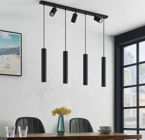 Rsylight Masa Üstü 7 Li Led Avize Siyah Led Spot Bar Ve Tezgah Üstü Led Avize Panasonıc Günışığı Ampullü - Image 1