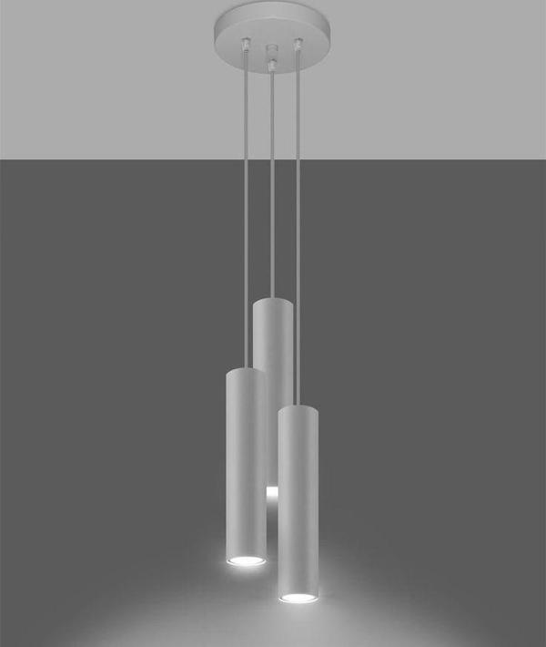 Rsylight Retro Metal Beyaz 3 Lü Modern Spor Led Spot Avize Beyaz Ampullü - Image 1