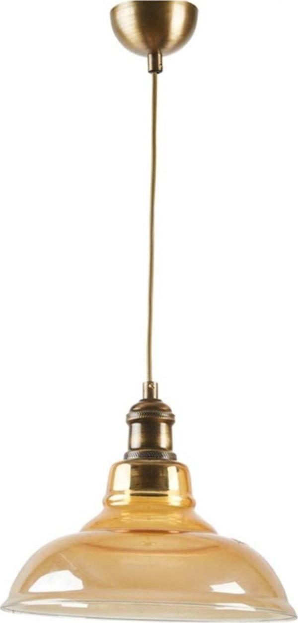 Dylight Retro Eskitme Rustik Dekoratif Bal Camlı Sarkıt Avize Çap:28 cm - Image 1