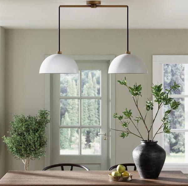 Rsylight Retro Vintage Beyaz Eskitme Kaplama Masa Üstü Moden 2 Li Dekoratif Avize  - Image 1