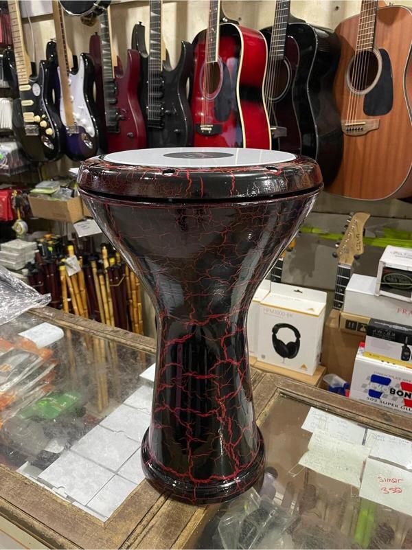 Salvador Profesyonel Döküm Darbuka Büyük Boy Mısır Çömlek Darbuka Kırmızı Kırçıllı - Image 1