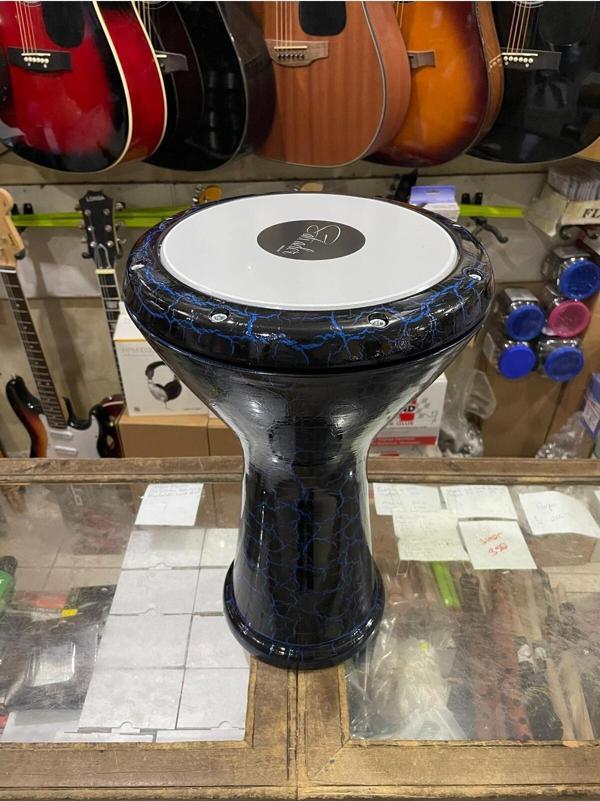 Salvador Profesyonel Döküm Darbuka Büyük Boy Mısır Çömlek Darbuka Mavi Kırçıllı - Image 1