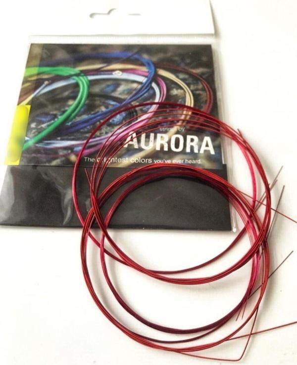 Yanıklar Müzik Aurora-P Kırmızı 0.22 Divan Bağlama Teli Takımı - Image 1