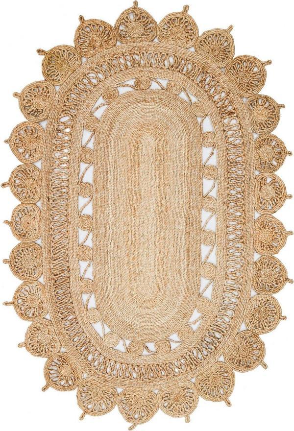 Solo Koleksiyonu Jüt ile üretilen el dokuma sisal kilim CA-109 Natural XW - Image 1