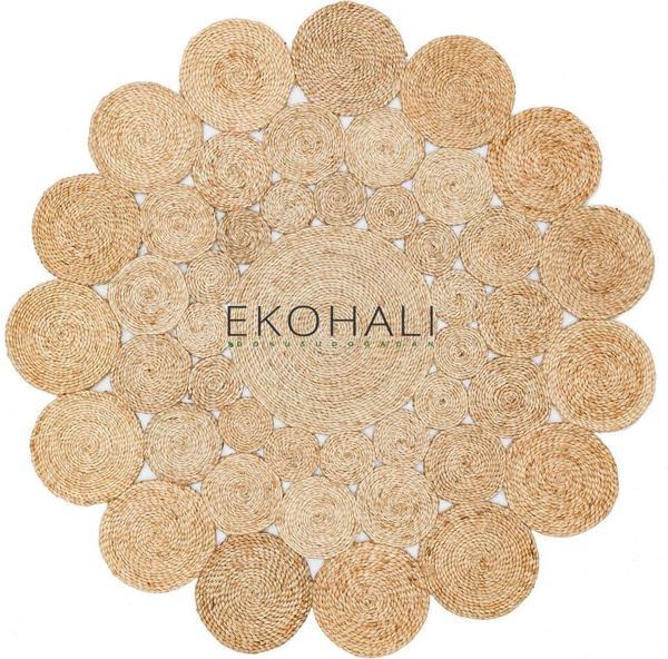 Solo Koleksiyonu Jüt ile üretilen el dokuma sisal kilim CA-111 Natural XW - Image 1