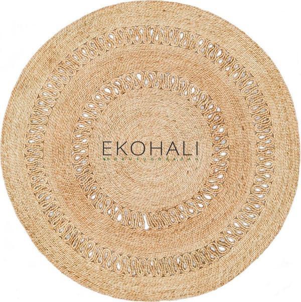 Solo Koleksiyonu Jüt ile üretilen el dokuma sisal kilim CA-112 Natural XW - Image 1