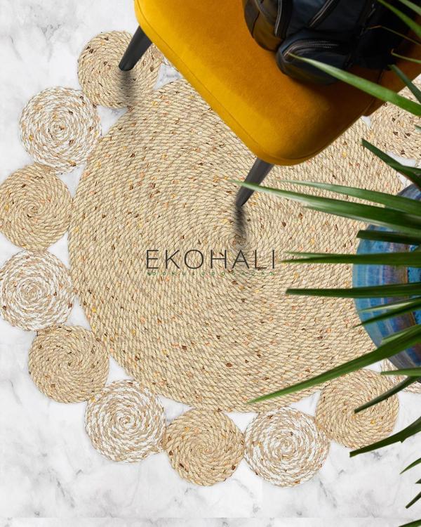 Patna Koleksiyonu Jüt Örgü Halı PTN 03 Natural White - Image 1