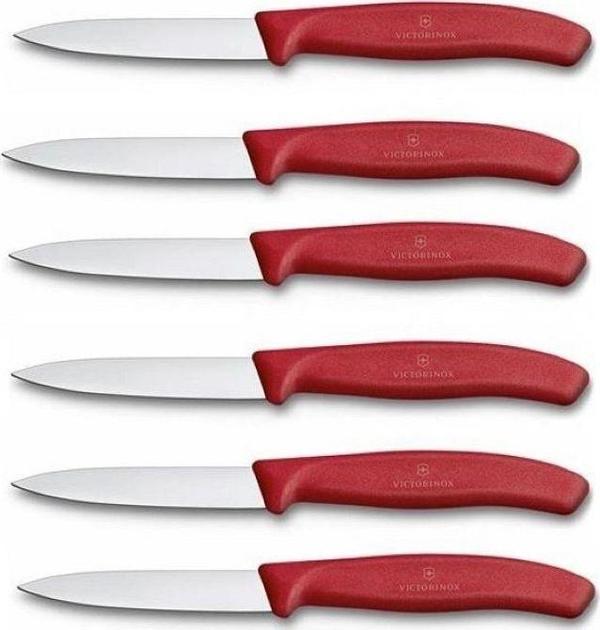 Kırmızı Soyma Bıçağı Seti 8 Cm 6'lı - Image 1