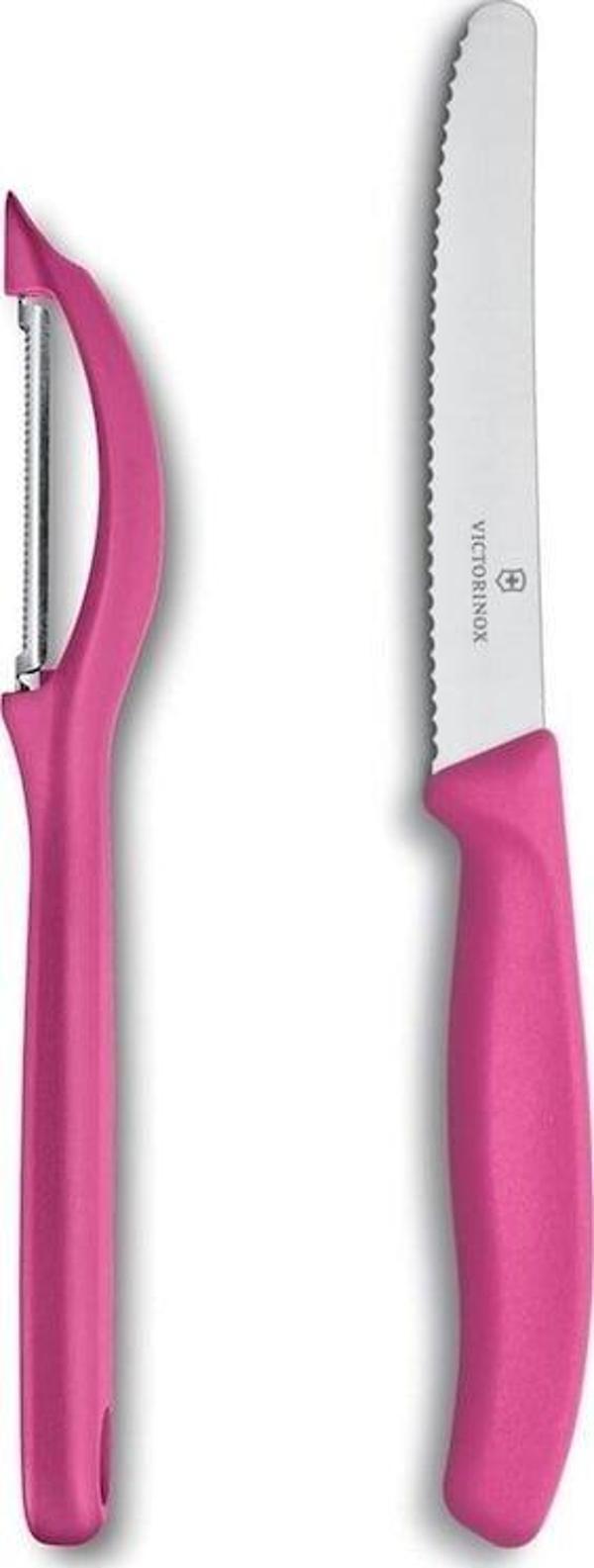 Victorinox Pembe Büyük Bıçak ve Soyacak Seti - Image 1
