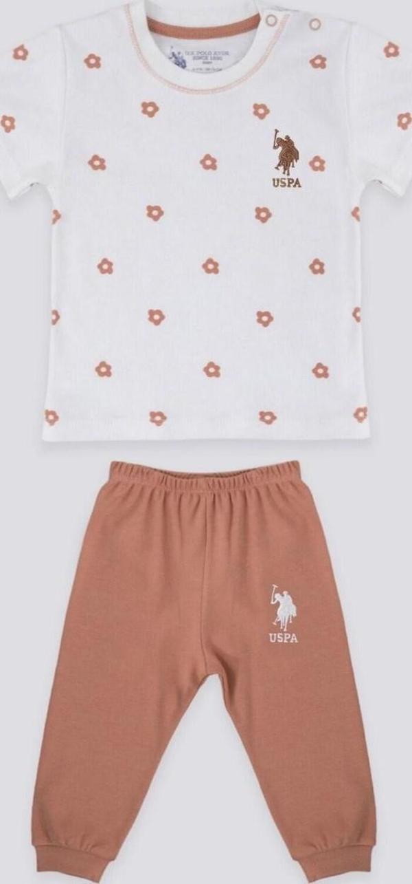 U.S. Polo Assn 2'li Bebek Takım USB1218 Krem - Image 1