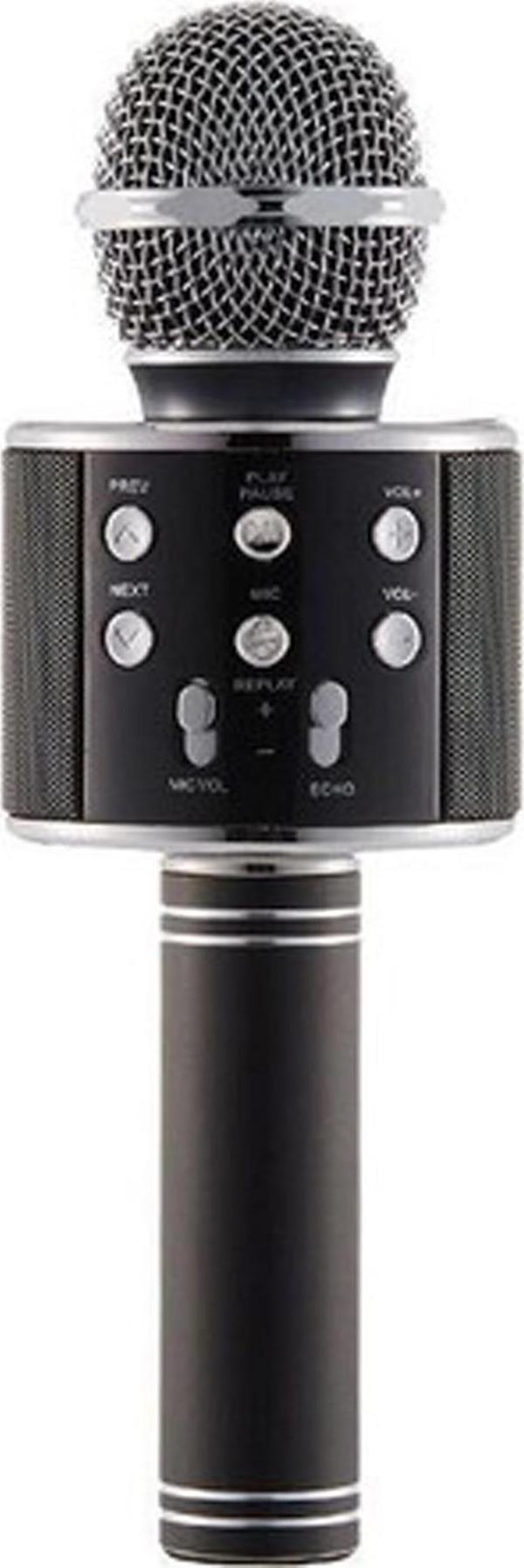 Winex UsbA+TF Sd Kart+3.5mm Aux Girişli Bluetooth Karaoke Mikrofonu Siyah - Image 1
