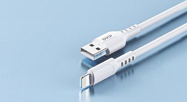DVIP L13 6A 110W UsbA to Lightning Data ve Hızlı Şarj Kablosu 1M Beyaz - Image 1