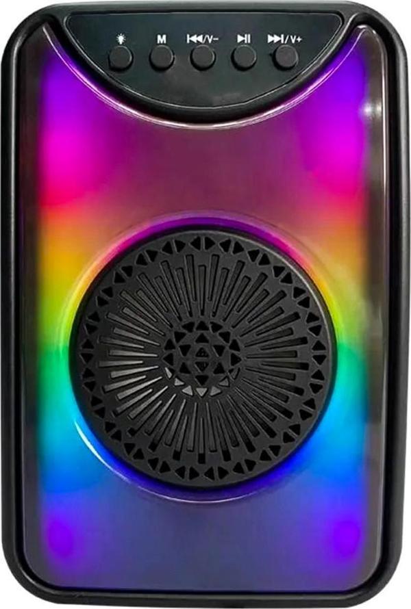 Dvıp Q11 Taşınabilir Bluetooth 5.2 Hoparlör Fm Radio, Usb, Tf Sd, RGB Light Show Siyah - Image 1