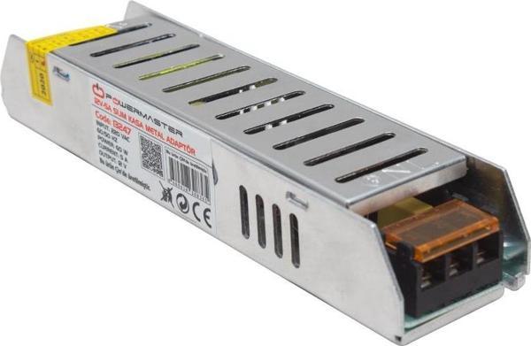 POWERMASTER PM-13247 12 VOLT - 5 AMPER SLIM KASA METAL ADAPTÖR (158*40*30) - Image 1