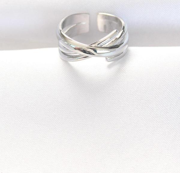 Kalın Silver Renk Ayarlanabilir Yüzük - Image 1