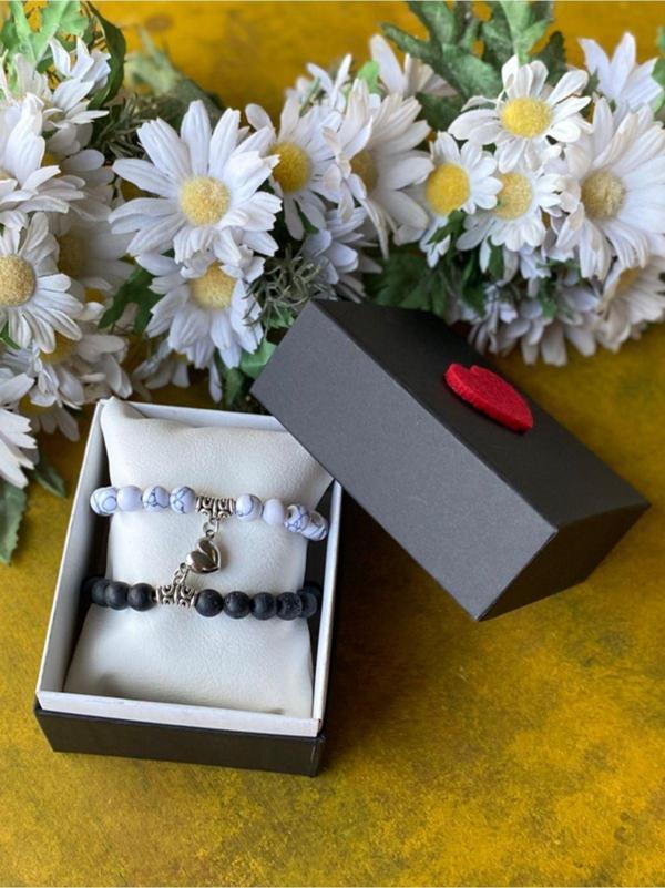 Hepsi Enteresan İkili Sevgili Bilekliği, Mıknatıslı Bileklik, Sevgililer Günü, Sevgiliye Hediye - Image 1