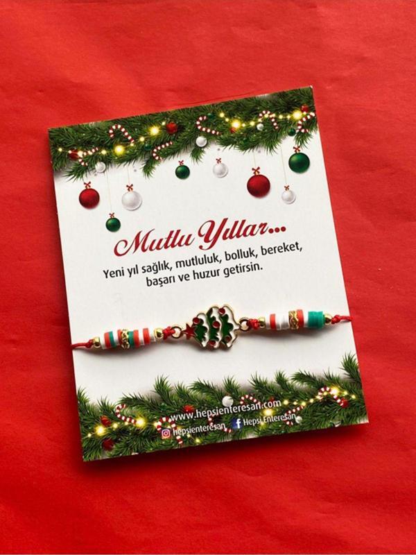 Hepsi Enteresan Çam Ağaçlı Yılbaşı Bilekliği, Yeni Yıl Hediyesi - Image 1