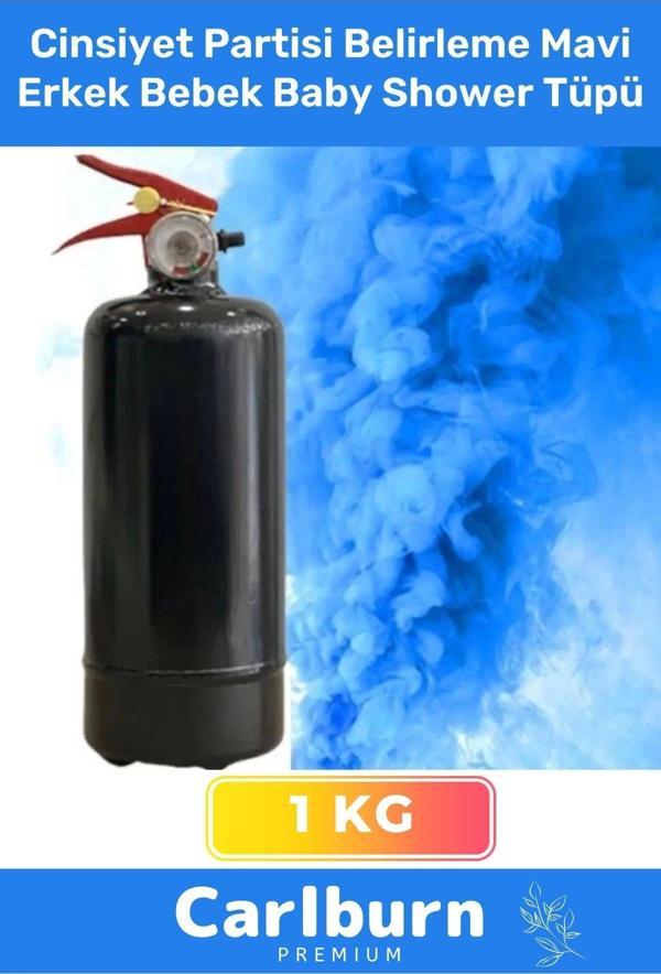 Premium Ambalajı Yazısız İbaresiz 1 Kg Cinsiyet Partisi Belirleme Mavi Erkek Bebek Baby Shower Tüpü - Image 1