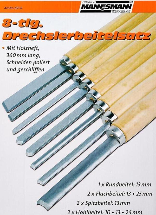 Mannesmann Sbl M 691/8 Ahşap Torna Bıçak Seti, 8 Parça Sblshp 1064356 - Image 1