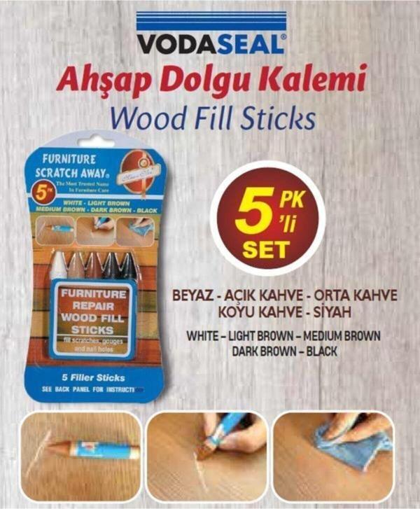 Vodaseal Ahşap Mobilya Çizik Giderici Tamir Dolgu Kalemi 5 Li - Image 1