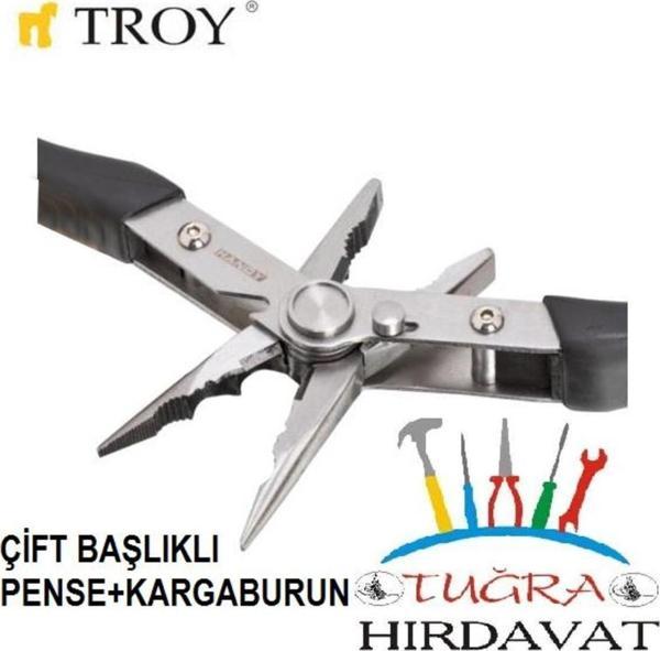 Troy 21090 Çift Başlıklı Çok Amaçlı Pense Kargaburun - Image 1
