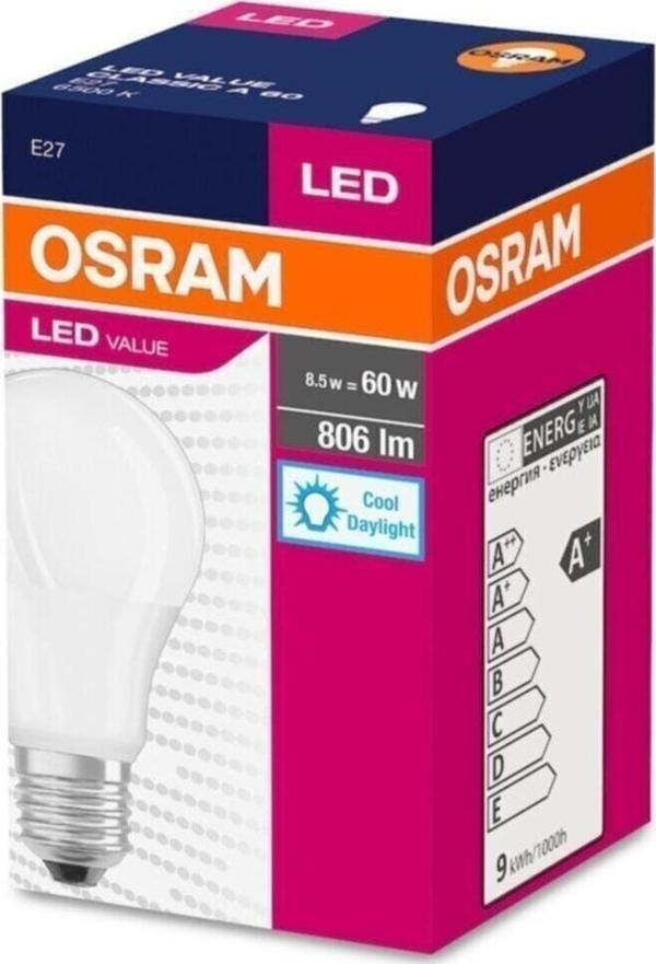 Osram LED Value Ampul Beyaz Işık 8.5 W 60WATT - Image 1