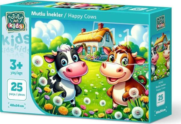 Art Puzzle Art Çocuk Mutlu İnekler 25 Parça Puzzle - Image 1