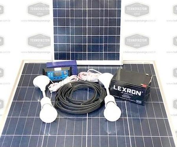 Teknovasyon ARGE 10 Watt Güneş Paneli Aydınlatma Paketi Solar Paket - Image 1