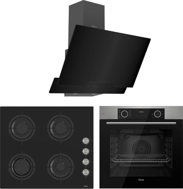 Ferre Fryart Cs Serisi Inox-Siyah Ankastre Cam Set D063 + CS205 + XE63MI - Image 1