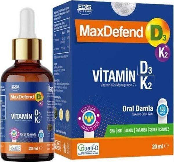 MaxDefend D3 K2 Oral Damla 20ml  - Image 1