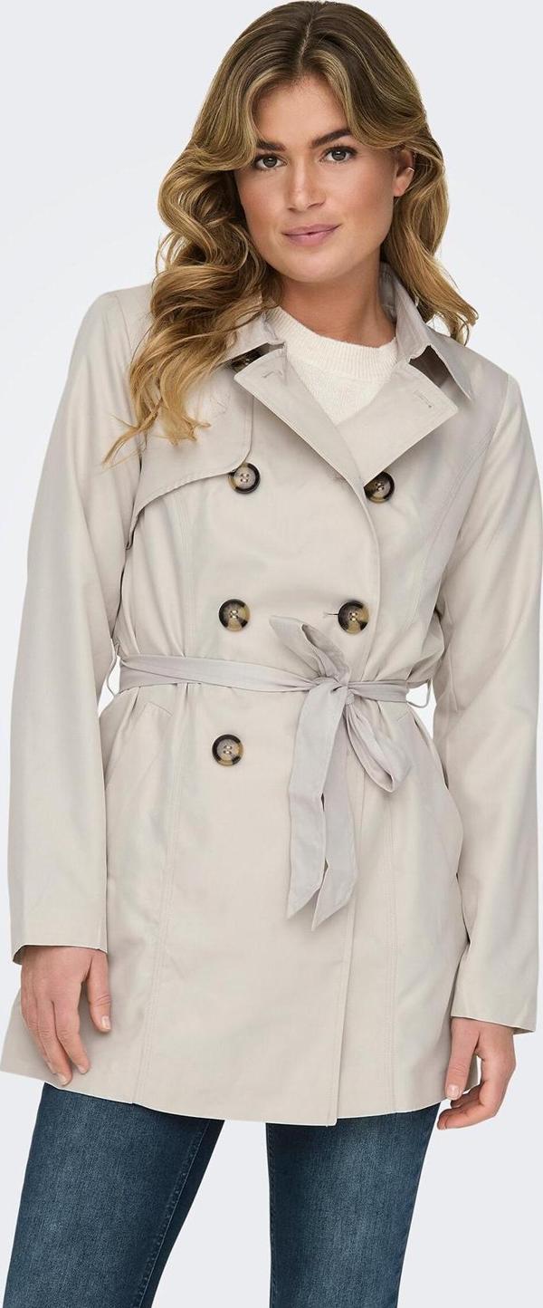 Only Kadın Onlvalerıe Belden Bağlamalı Düğmeli Trençkot 15191821 Taş - Image 1