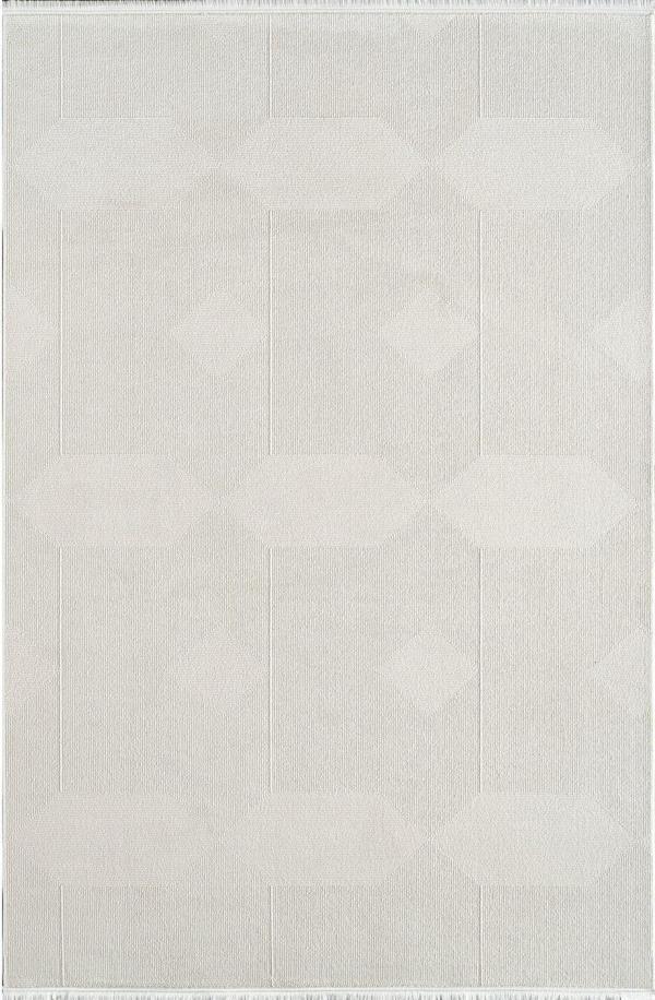 Royal Halı Arles FJ01A Krem Akrilik Yumuşak Dokulu Modern Çizgili Halı - Image 1