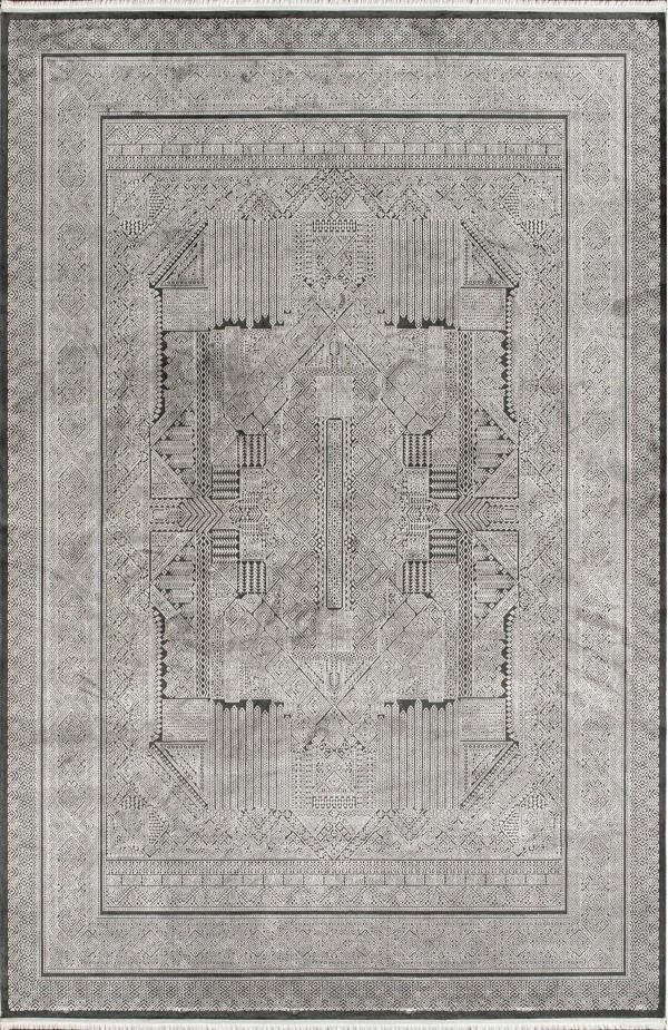 Royal Halı Bearny TD01D Gri Antrasit Viskon Akrilik Yumuşak Dokulu Modern Halı - Image 1