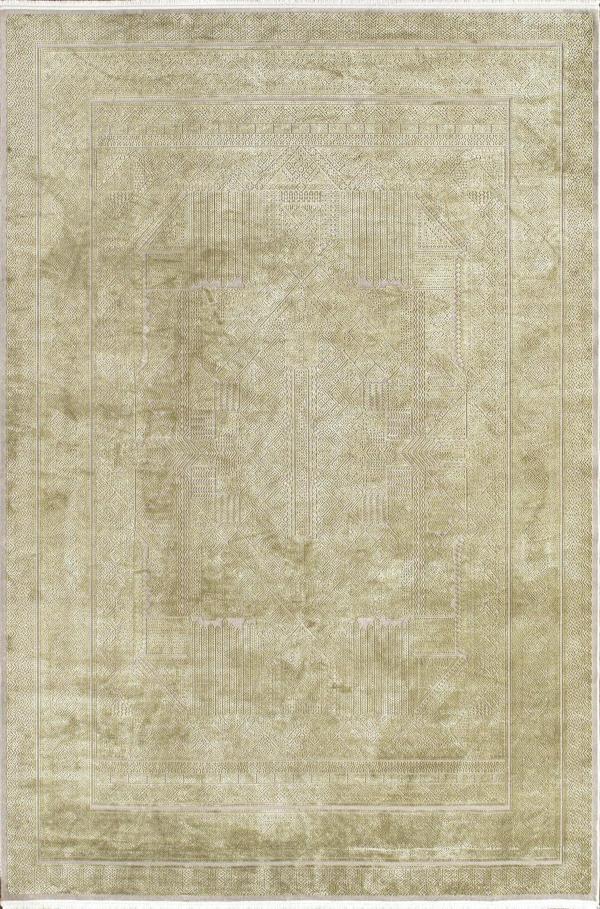 Royal Halı Bearny TD01C Yeşil Krem Viskon Akrilik Yumuşak Dokulu Modern Halı - Image 1