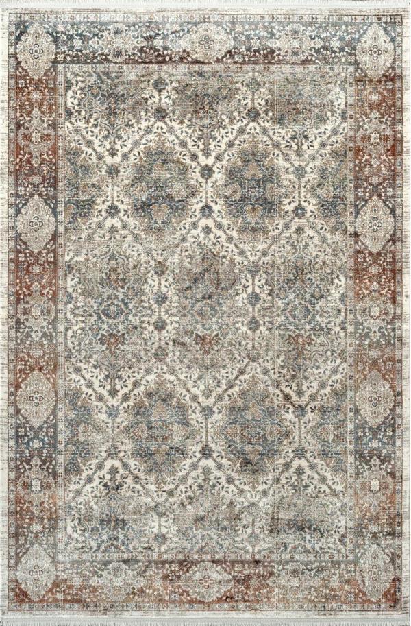 Royal Halı Diva DZ03A Krem Multi Viskon Akrilik Yumuşak Dokulu Otantik Etnik Halı - Image 1