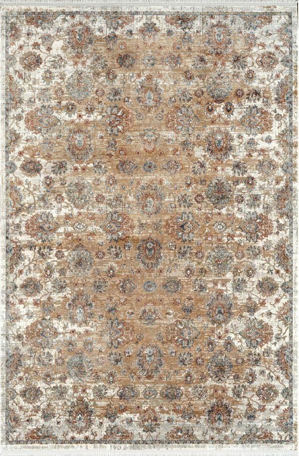 Royal Halı Diva DZ04A Krem Vizon Viskon Akrilik Yumuşak Dokulu Otantik Etnik Halı - Image 1