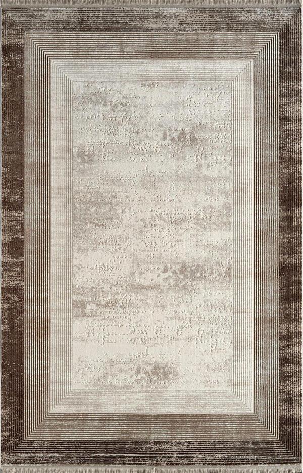 Royal Halı Kim Royal KC04C Krem Vizon Akrilik Yumuşak Dokulu Modern Çerçeveli Halı - Image 1