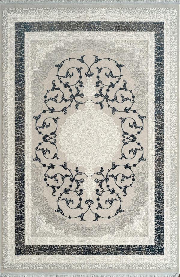 Royal Halı Kim Royal KC09B Lacivert Gri Akrilik Yumuşak Dokulu Modern Klasik Halı - Image 1