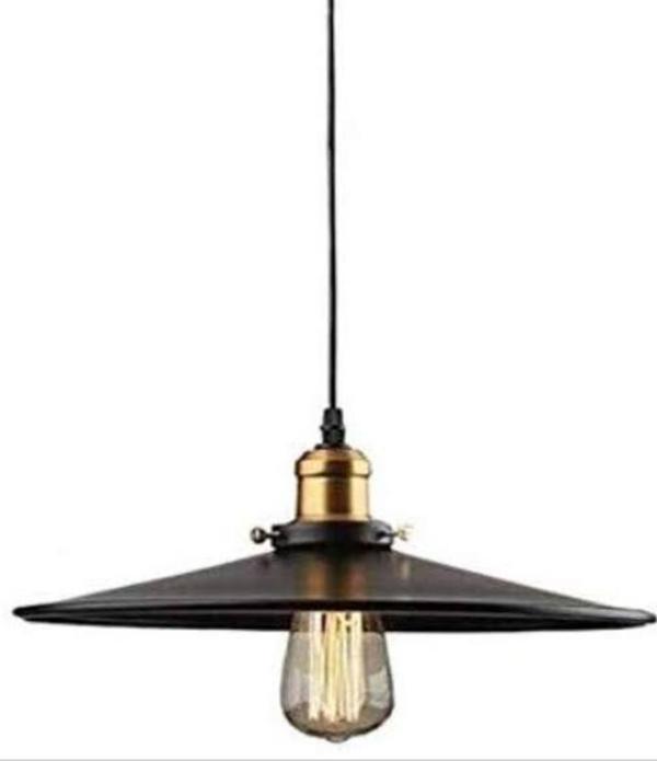Dylight Retro Metal Sarkıt Avize Rustik Tekli Sarkıt Siyah Cafe Mutfak Aydınlatma 40 Cm - Image 1