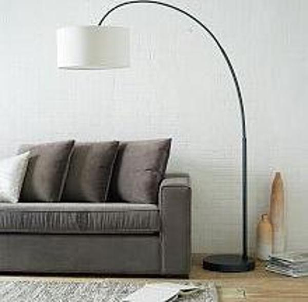 Rsylight Retro Metal Dekoratif Siyah Rustik Mafsallı C Kol Köşe Lambası Lambader  - Image 1