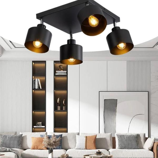 Rsylight Retro Metal 180 Derece Hareketli 4 Lü Kare Dekorarif Tavan Plofyoner Avize - Image 1