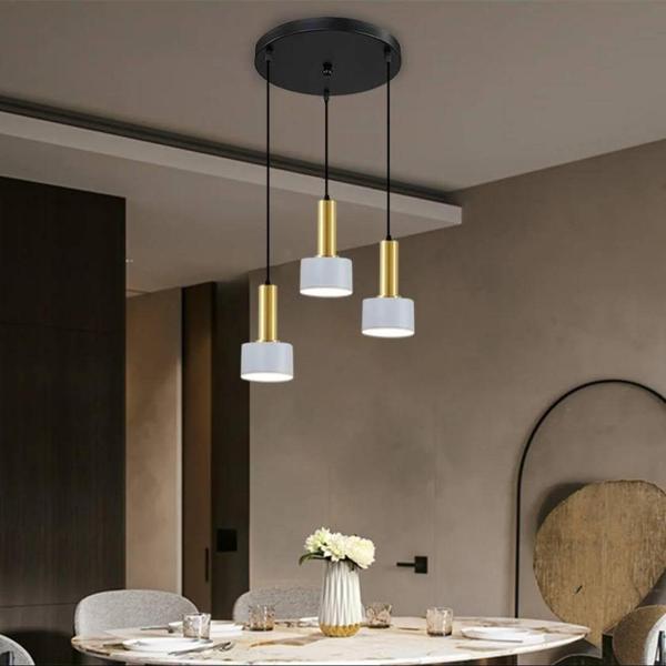 Rsylight Retro Metal Beyaz Rustik 3 Lü Dekoratif Sarkıt Avize Çap:30 Cm - Image 1