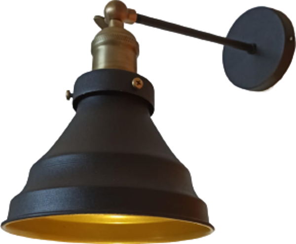Dylight Retro Metal Dekoratif Mafsallı Siyah Duvar Aplik - Image 1