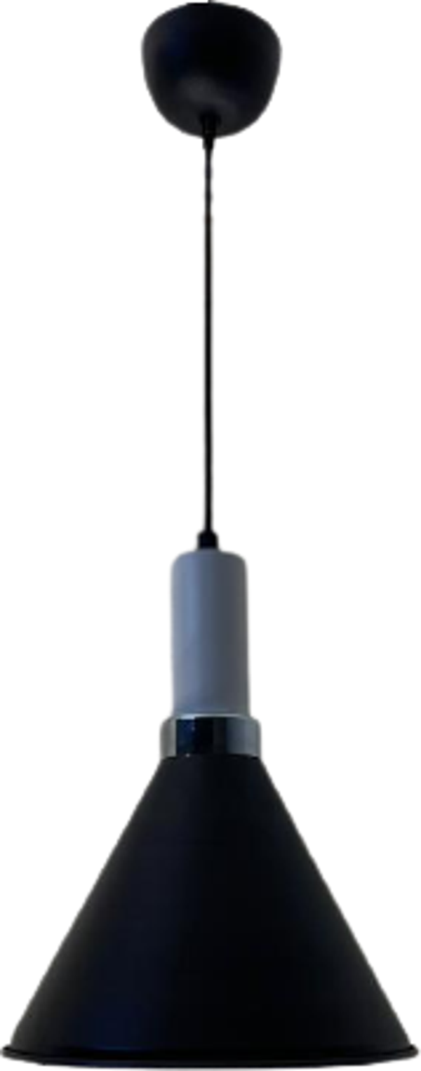 Dylight Retro Siyah Metal Dekoratif Tekli Kafe Mutfak Aydınlatma Avize Çap:23cm - Image 1