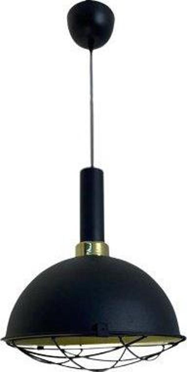 Rsylight Retro Metal Dekoratif Rustik Kafesli Siyah Tekli Sarkıt Avize Çap 30 cm - Image 1