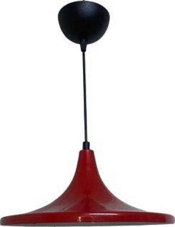 Rsylight Retro Metal Dekoratif Rustik Kırmızı Tekli Sarkıt Avize Çap 27 CM - Image 1
